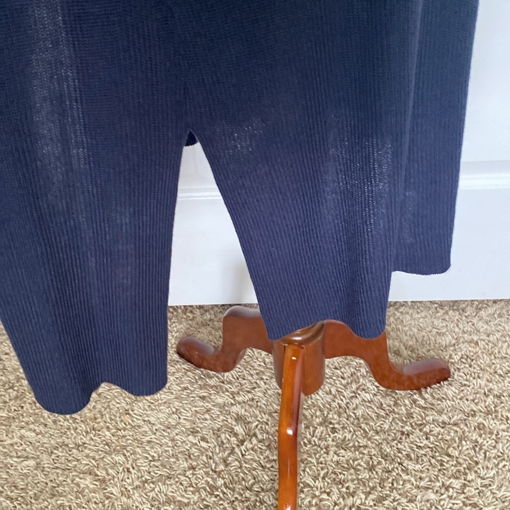 Eileen Fisher Long Tencel Silk Midnight Blue Cardigan Size Large - Picture 4 of 7